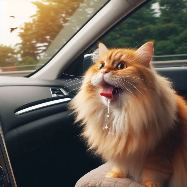 Cat Drooling In The Car