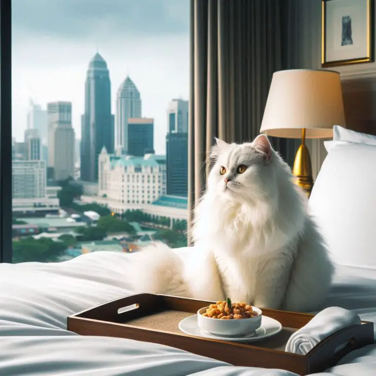 Cat Alone In A Hotel Room